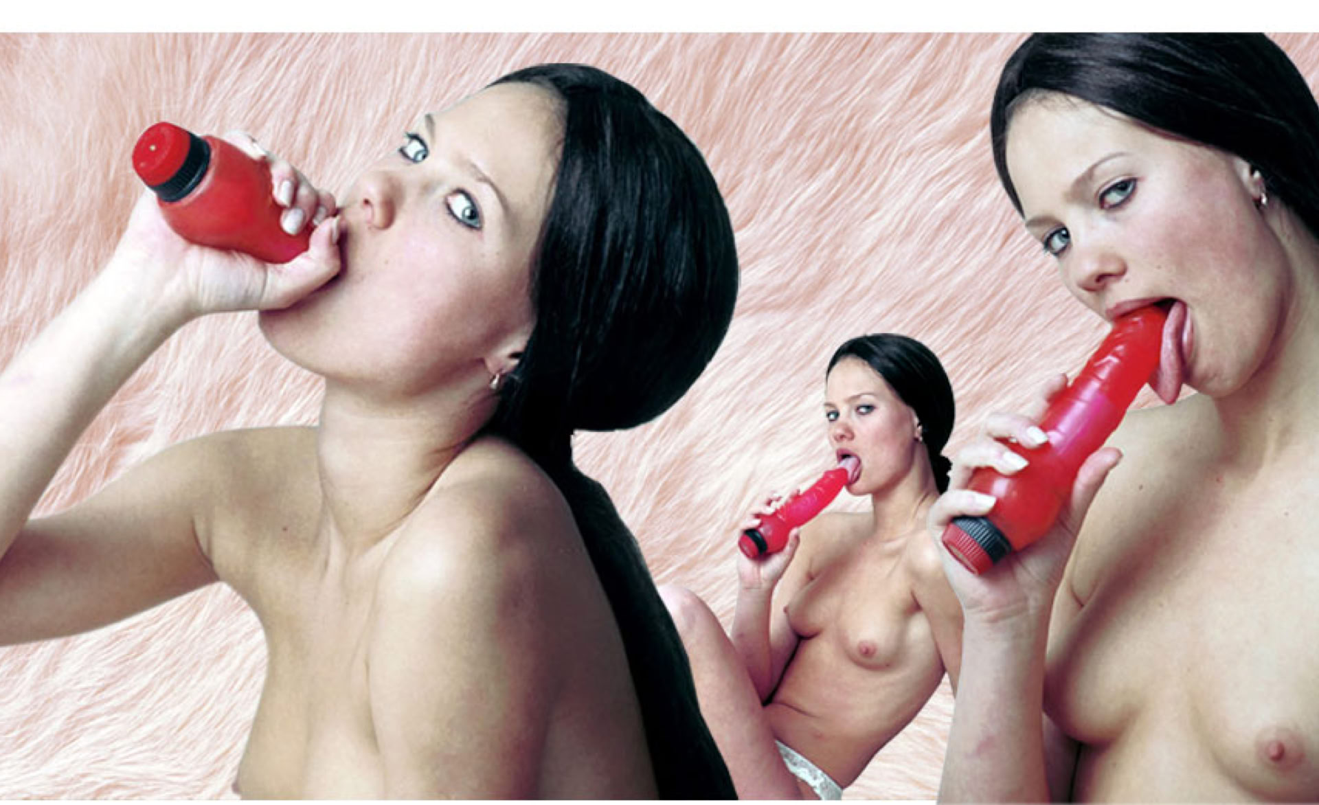 Dialogue sans CB, 1 cochonne suce son gode o tel rose 1 one